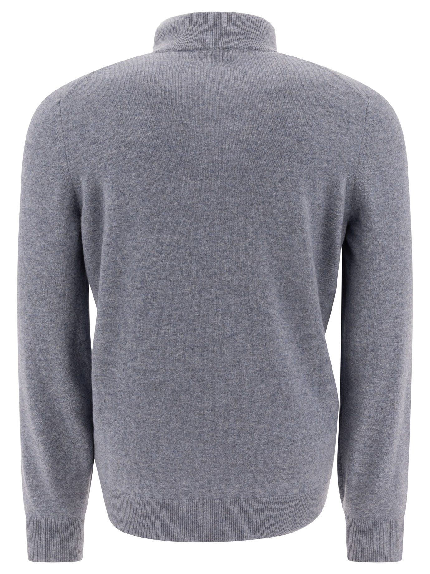 BRUNELLO CUCINELLI Light Blue Half-zip cashmere sweater